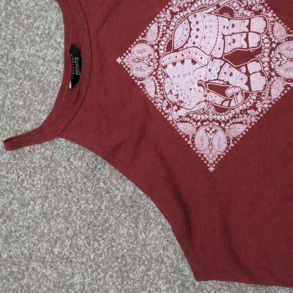 (2/$25) SWS boho elephant spaghetti strap top burnt orange - Picture 4 of 8